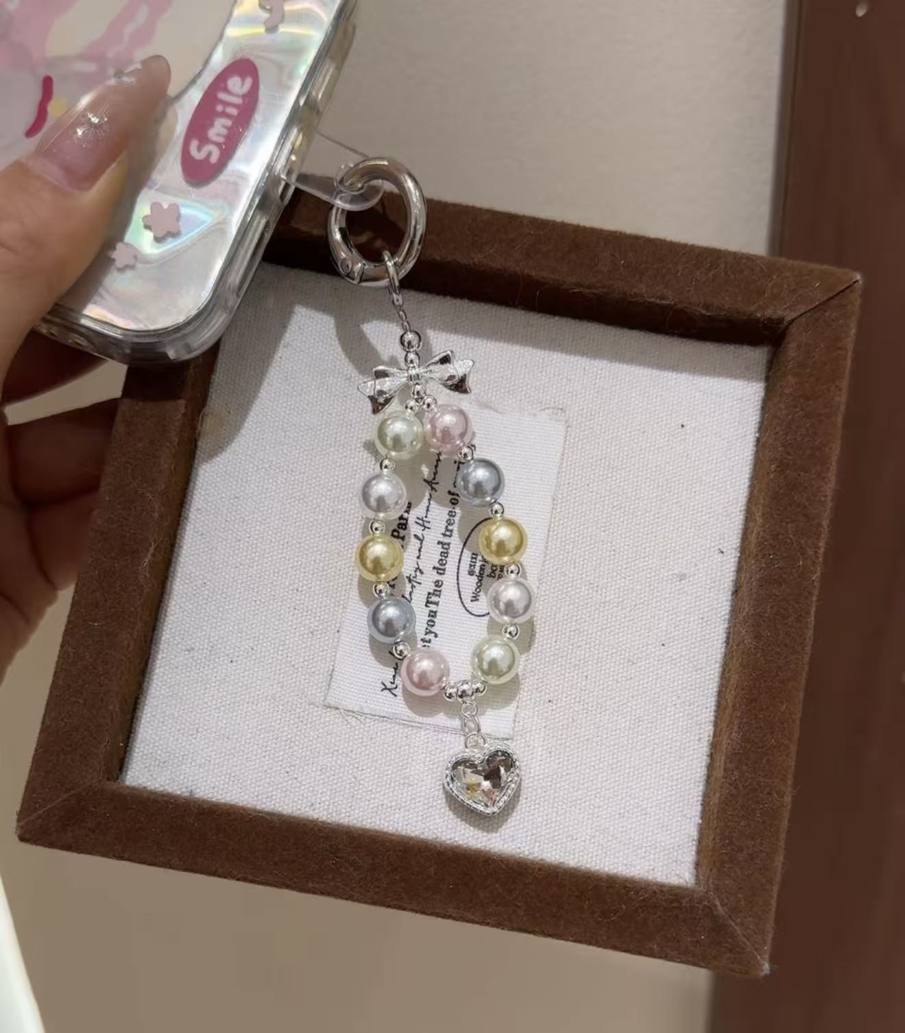 AURORA Purple Crystal Phone Lanyard Keyring
