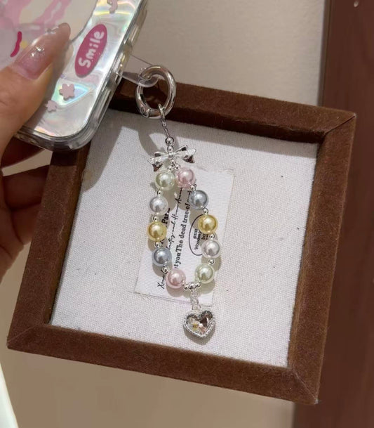 AURORA Purple Crystal Phone Lanyard Keyring