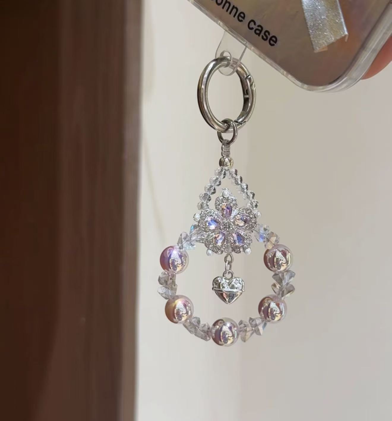 AURORA Purple Crystal Phone Lanyard Keyring