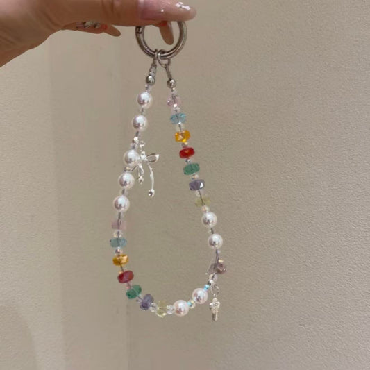 Rainbow Crystal Beaded Phone Wrist Strap